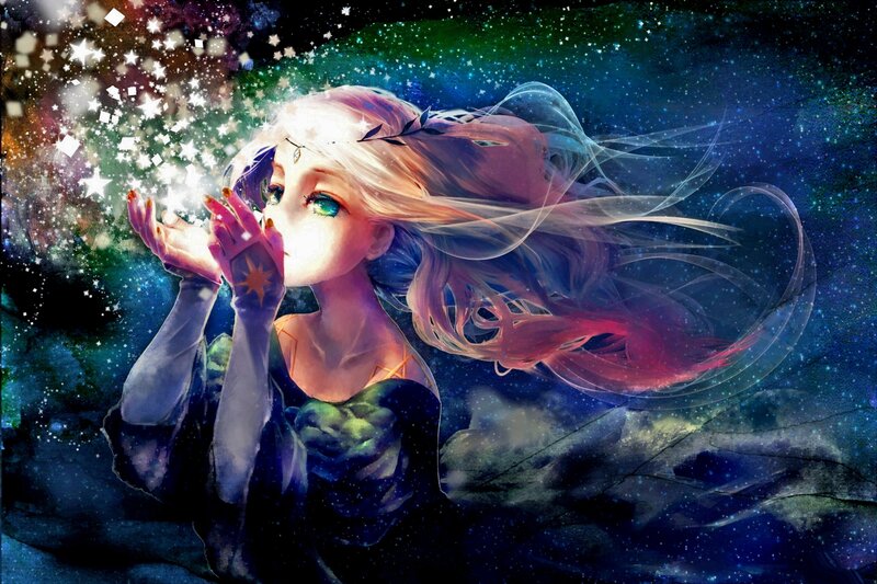 Woman with Starry Hands