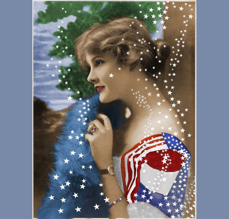 woman with stars and flag