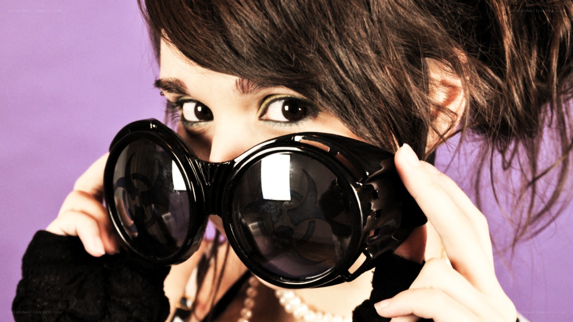 woman with steampunk goggles