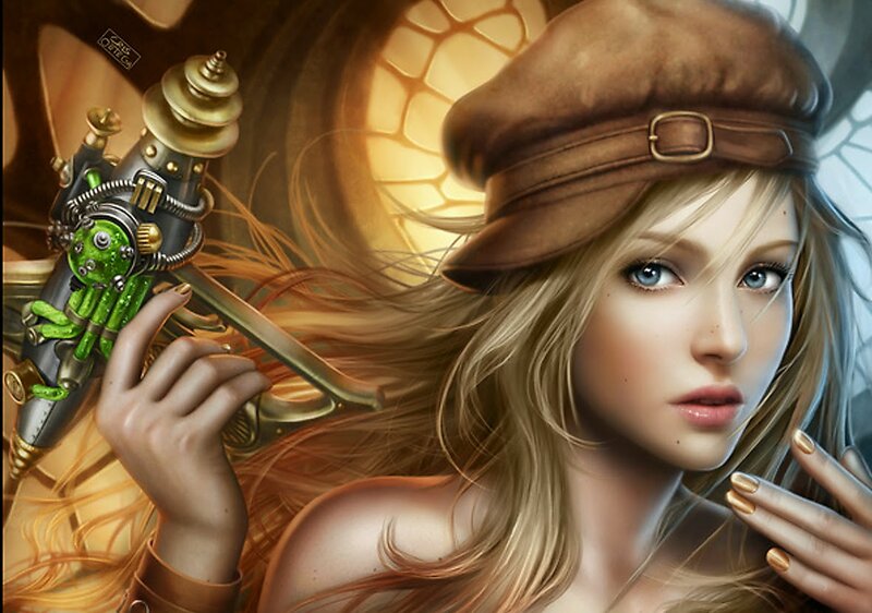 Woman with Steampunk Weapon