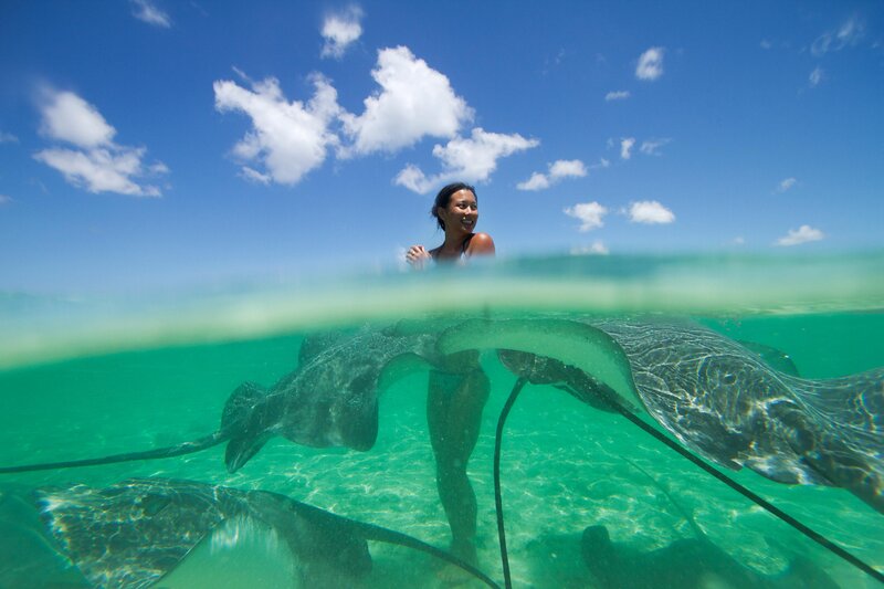 Woman with Stingrays