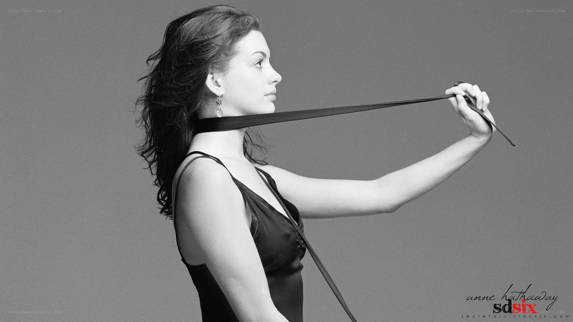 woman with strap around neck