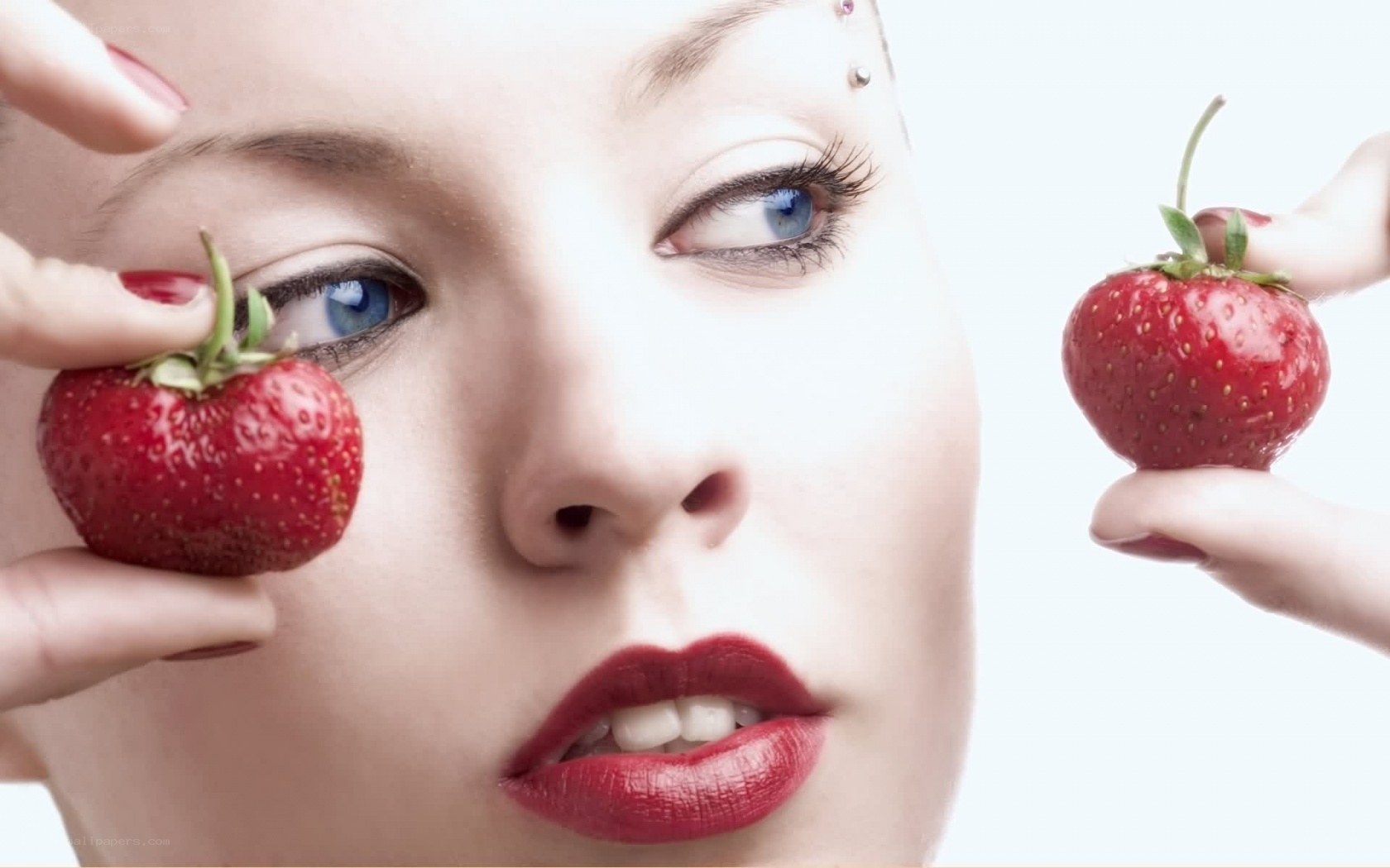 woman with strawberries