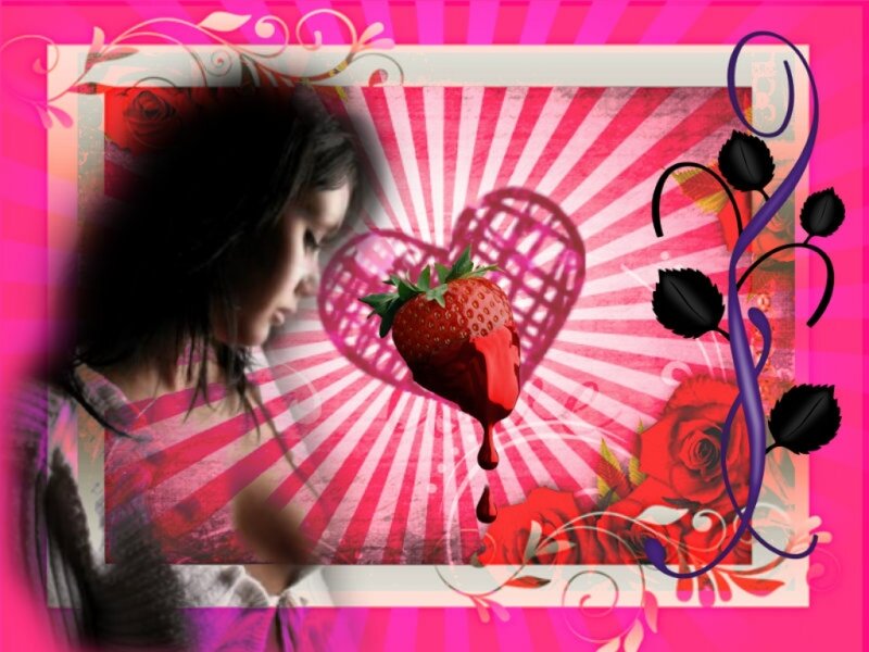 Woman with Strawberry — Pink