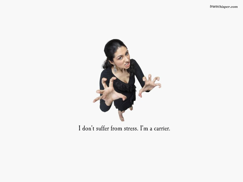 woman with stress quote