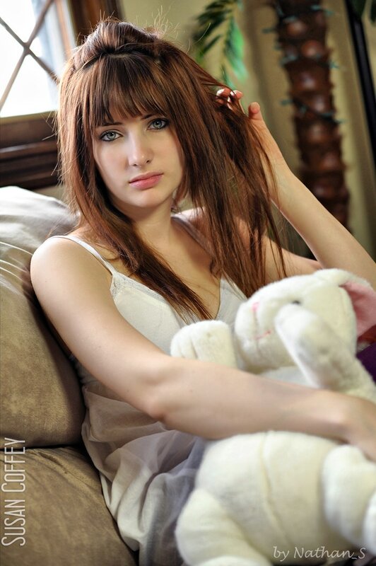 woman with stuffed animal