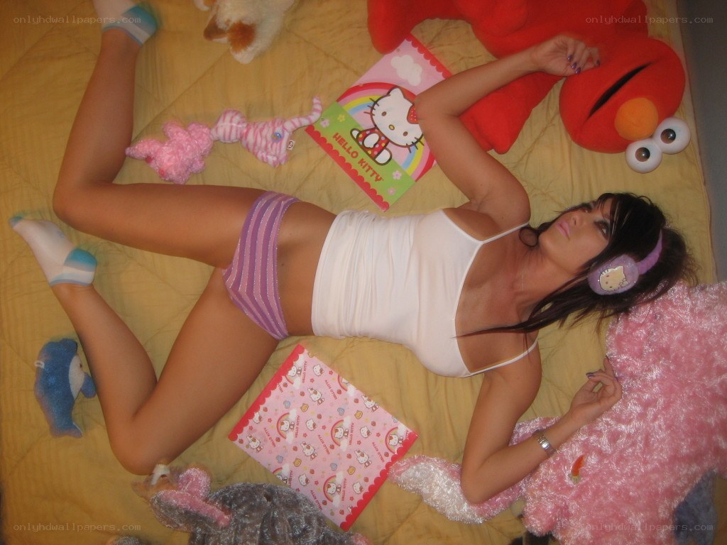 woman with stuffed animals