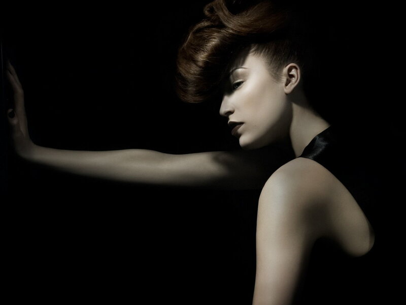 Woman with Styled Hair — Black