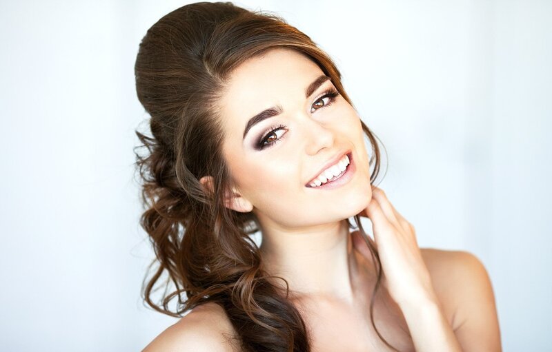Woman with Styled Hair — Brown, Calm