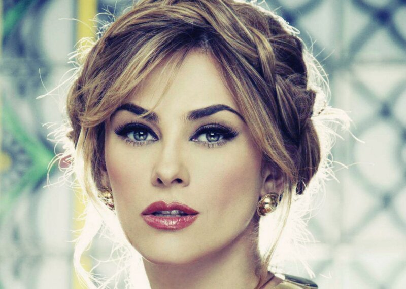 Woman with Styled Hair — Brown, Dramatic, Photograph, Makeup, Earrings