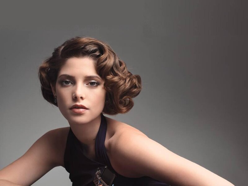 Woman with Styled Hair — Brown, Dramatic, Photograph