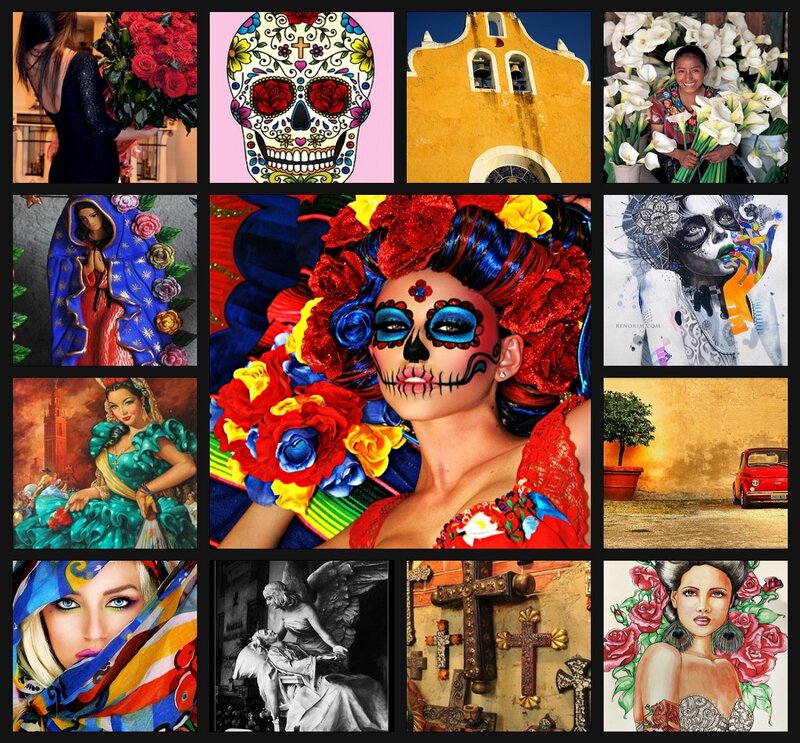 Woman with Sugar Skull Makeup — Red, Festive