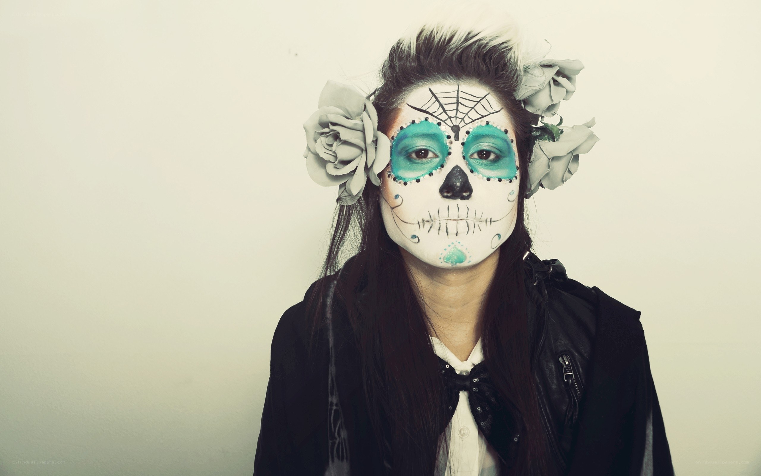 woman with sugar skull makeup