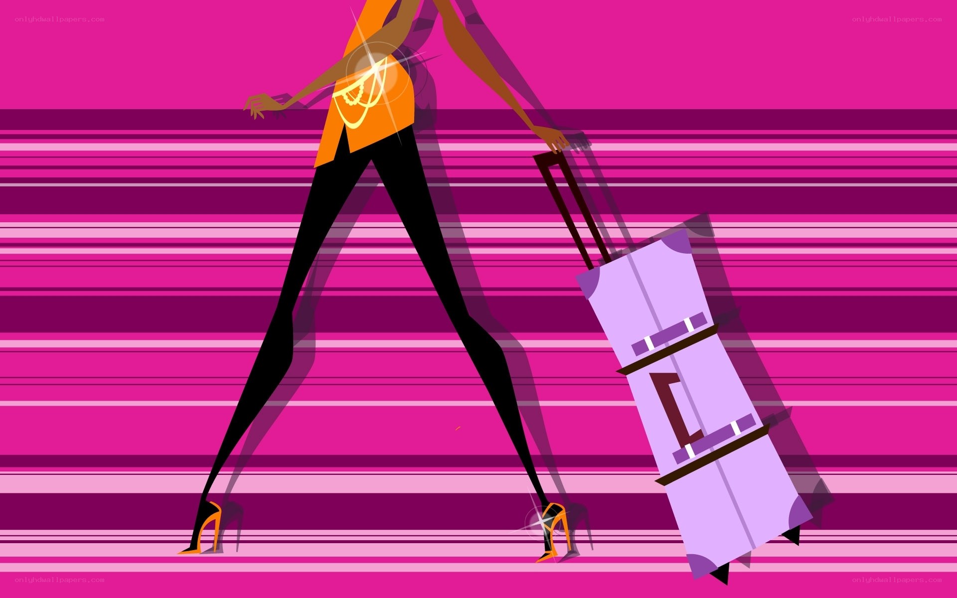 woman with suitcase walking