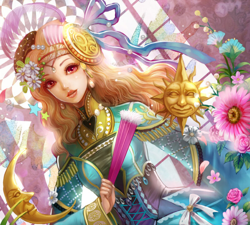 Woman with Sun and Moon — Blue