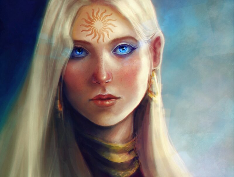 Woman with Sun Tattoo — Blonde
