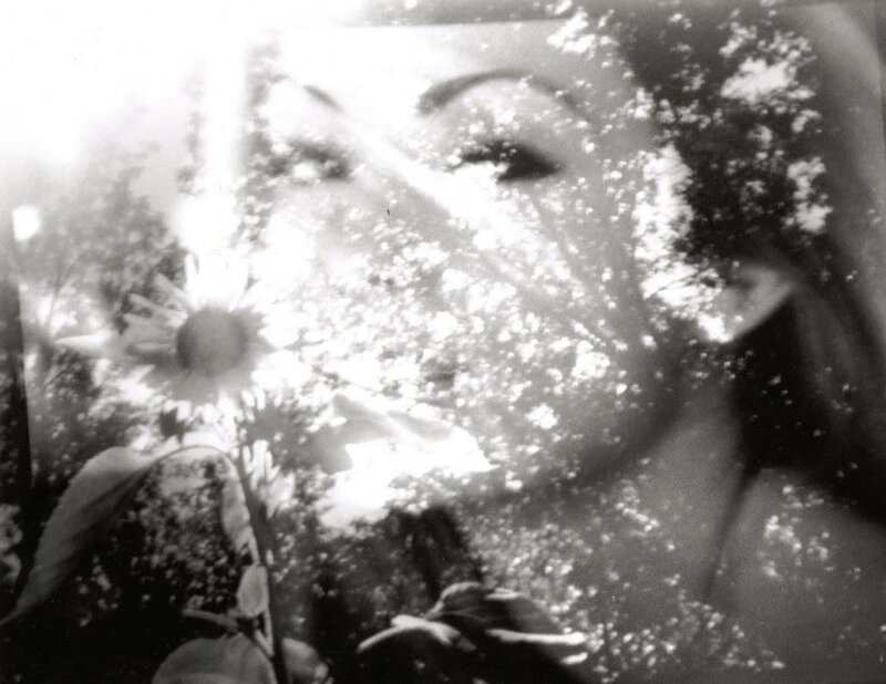 Woman with Sunflower — Black, Dreamy