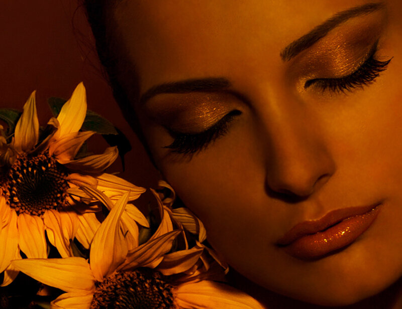 Woman with Sunflowers — Orange