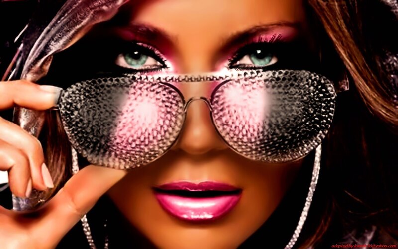 woman with sunglasses and makeup