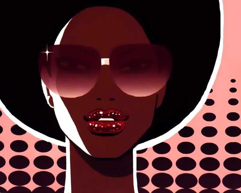 woman with sunglasses and red lips