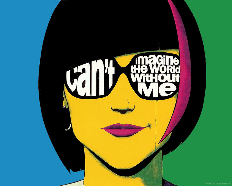 woman with sunglasses and text