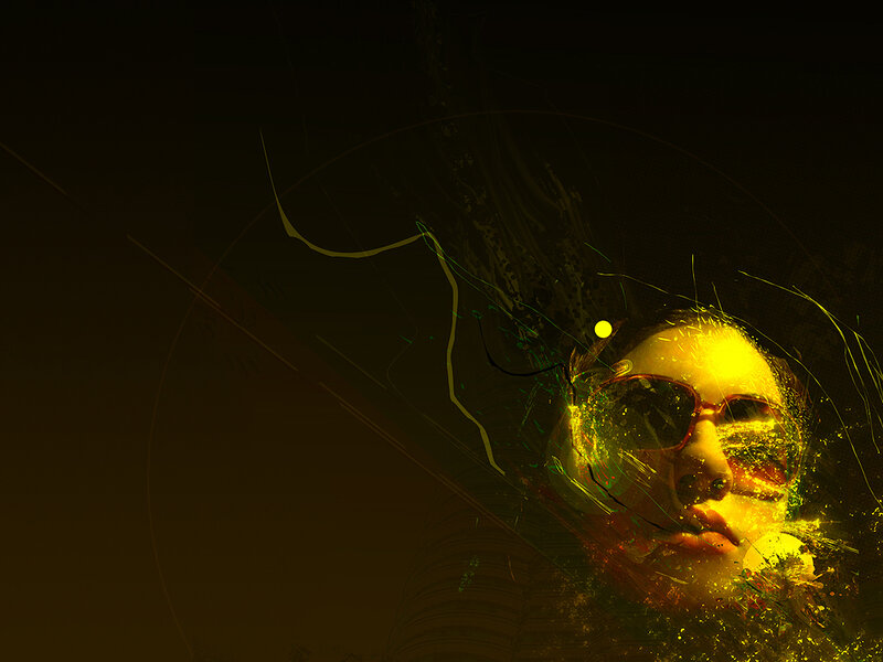 Woman with Sunglasses — Black, Dramatic, Night, Digital Art