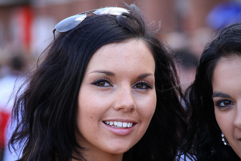 Woman with Sunglasses — Black, Happy