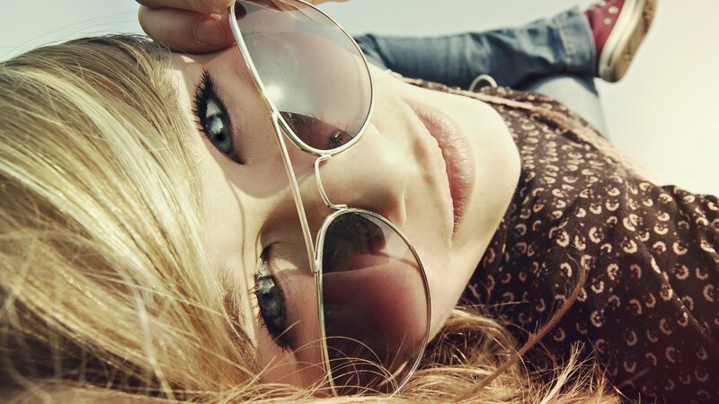 Woman with Sunglasses — Brown, Relaxed, Afternoon, Photograph