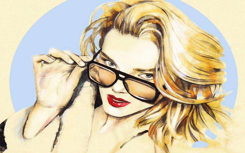 woman with sunglasses illustration
