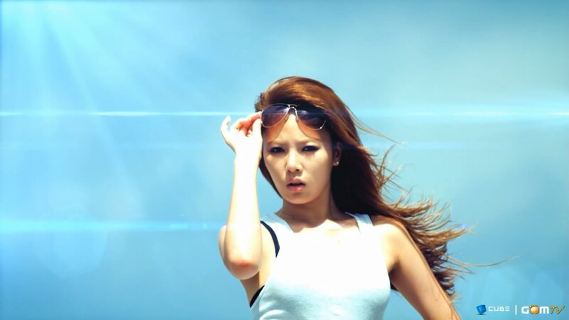 woman with sunglasses in blue light