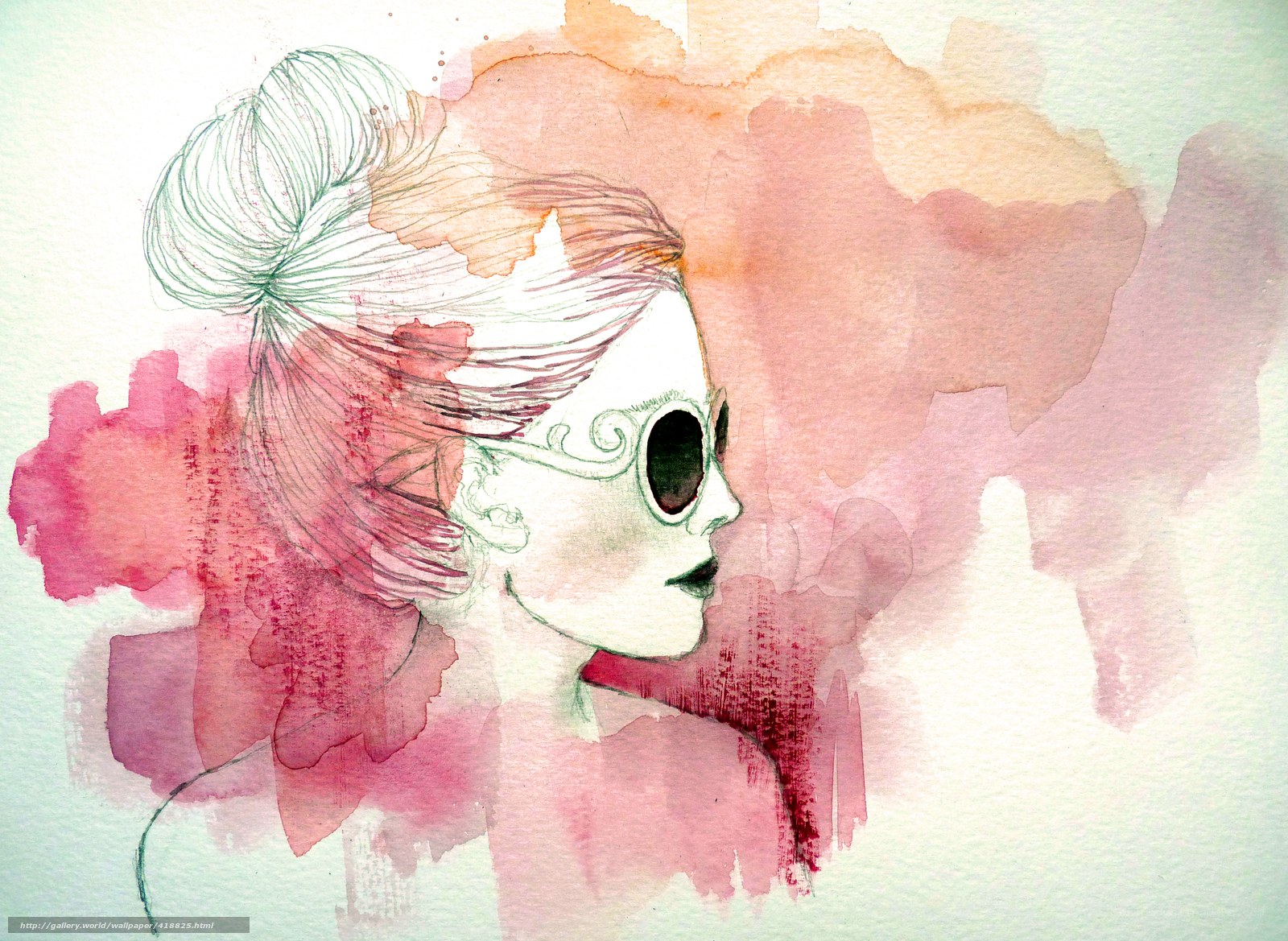 woman with sunglasses in watercolor