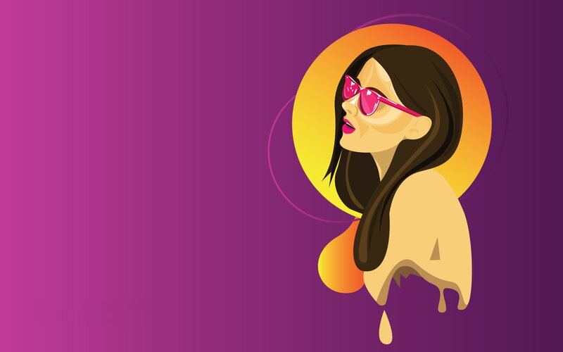 Woman with Sunglasses — Purple, Stylized