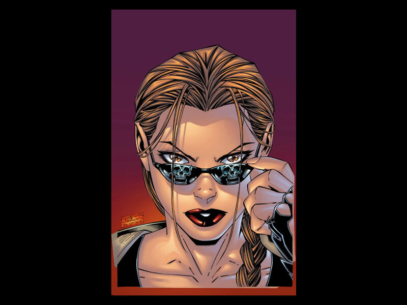 Woman with Sunglasses — Purple