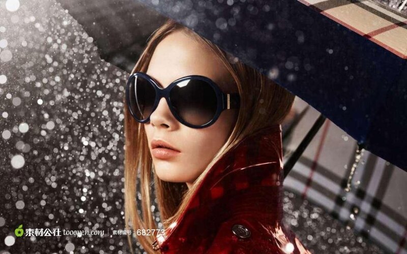 Woman with Sunglasses — Red, Dramatic, Photograph