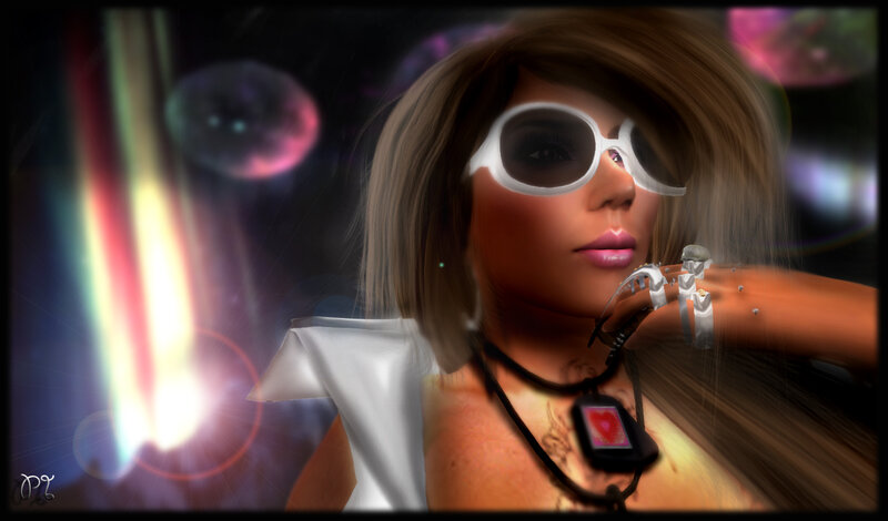 Woman with Sunglasses — White, Dramatic
