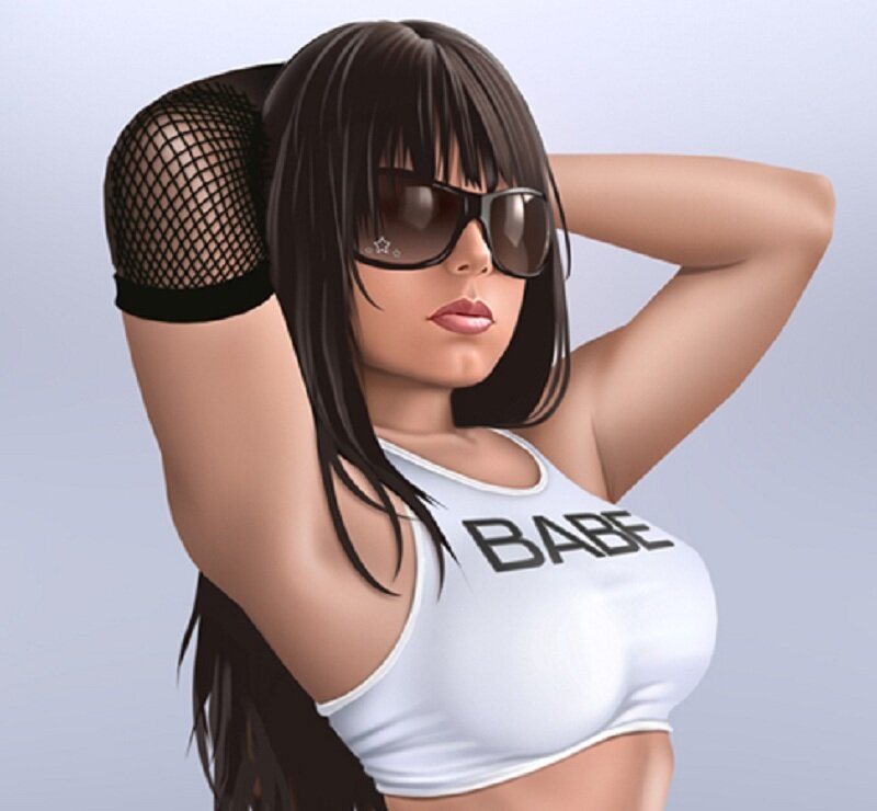 Woman with Sunglasses — White