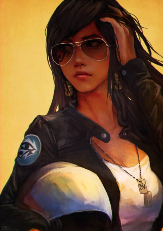 Woman with Sunglasses — Yellow, Confident