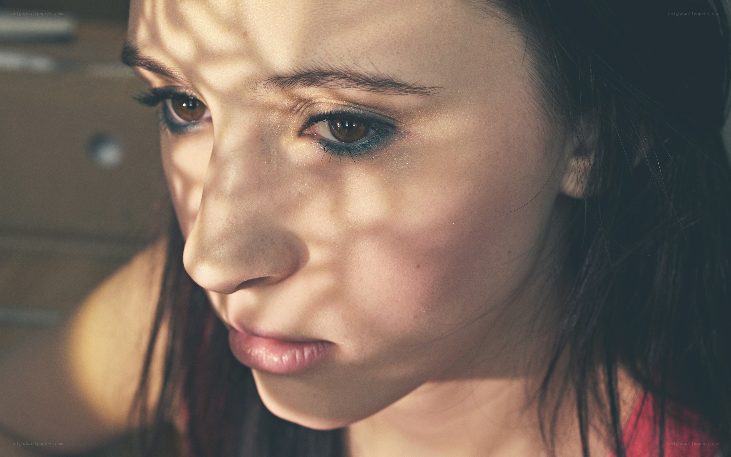 woman with sunlight on face