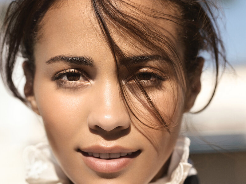 woman with sunlit face