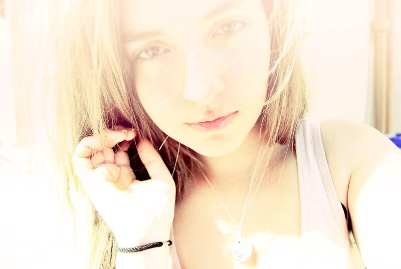 woman with sunlit hair
