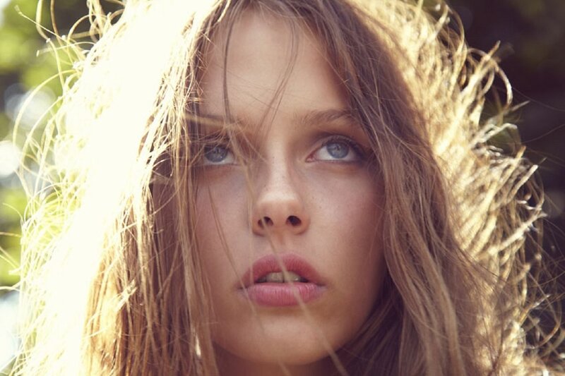 woman with sunlit hair
