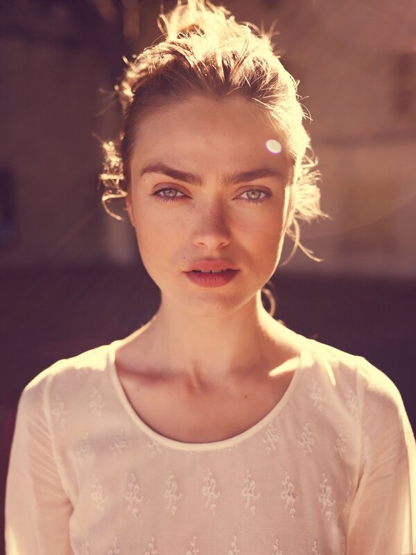 woman with sunlit hair