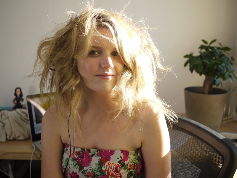 woman with sunlit hair