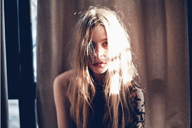 woman with sunlit hair