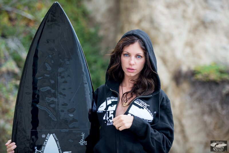 woman with surfboard