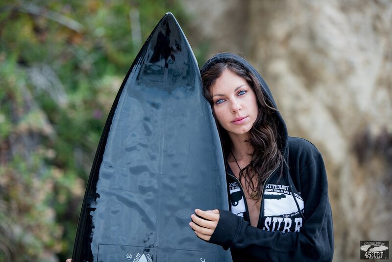 woman with surfboard