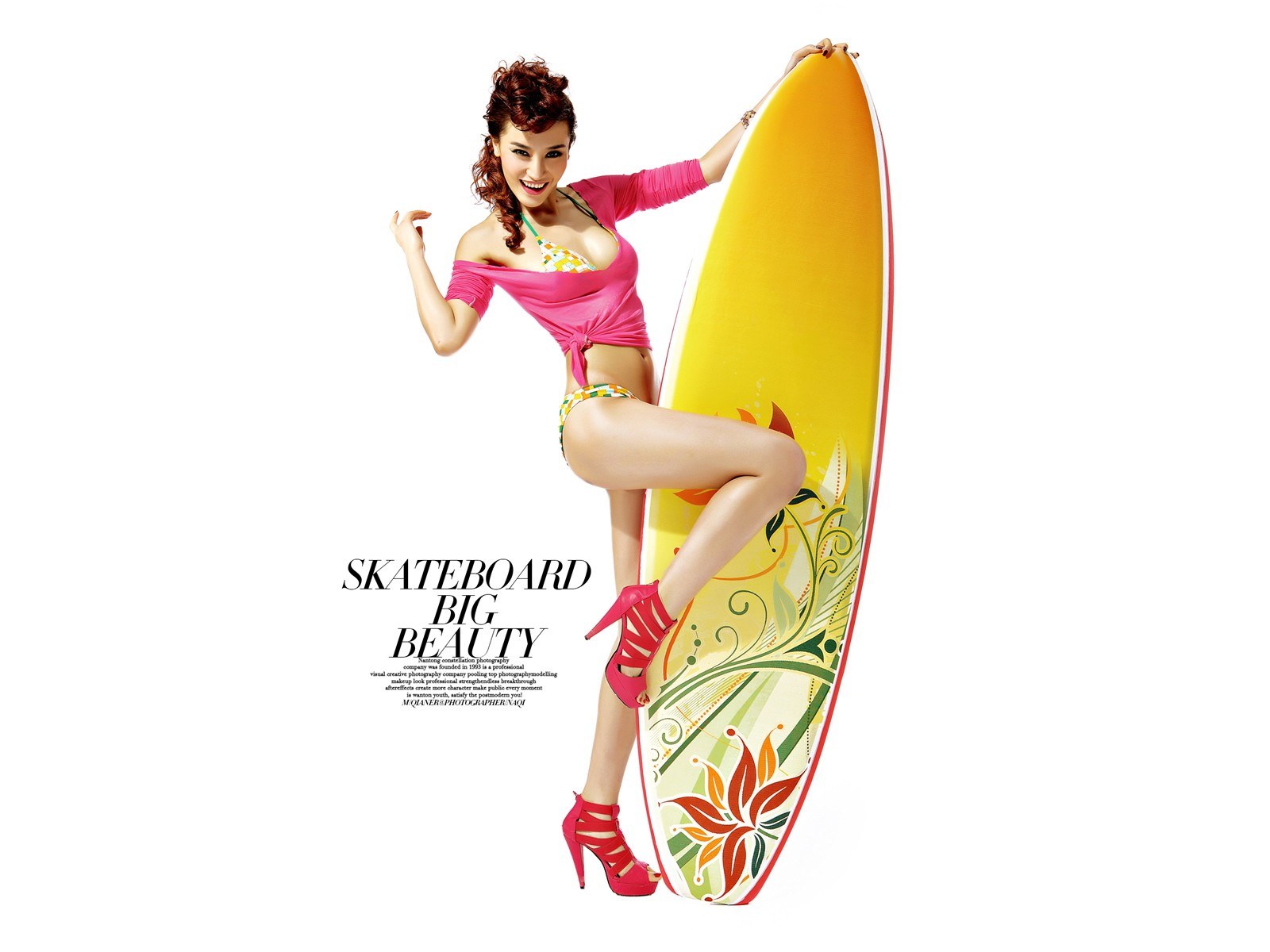 Woman with surfboard