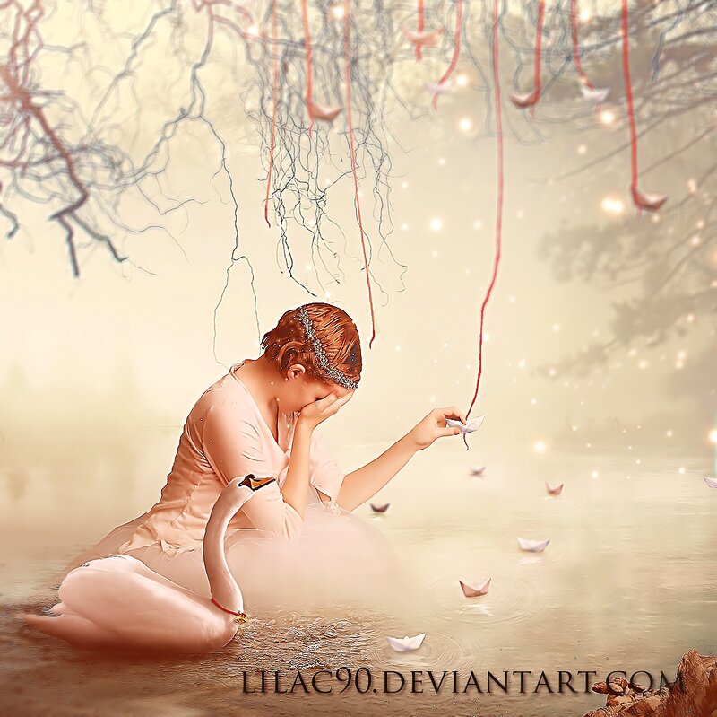 Woman with Swan — Beige