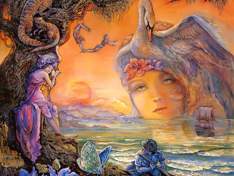 Woman with Swan Head — Orange