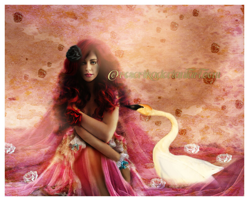 Woman with Swan — Pink